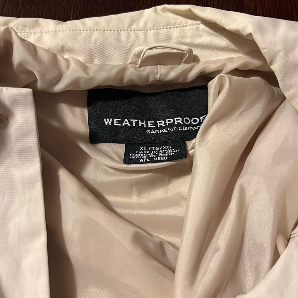 Black and beige weatherproof jackets gently worn